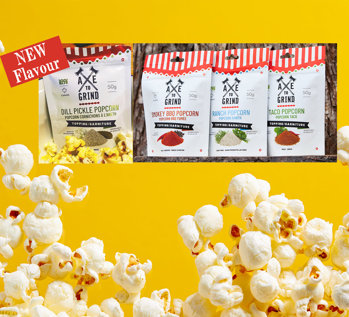 Popcorn Topping Variety Pack Axe To Grind Foods